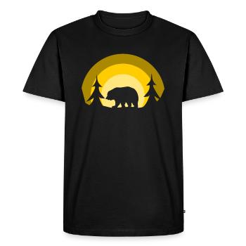 Bear in the forest - Men's Premium Organic T-Shirt - black - Front - Nico (187cm)