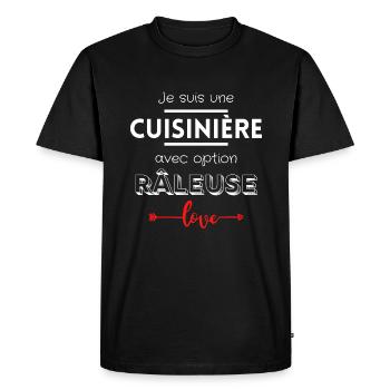 Je suis une cuisinière avec option râleuse Humour - T-shirt Premium bio Homme - noir - Devant - Nico (187cm)