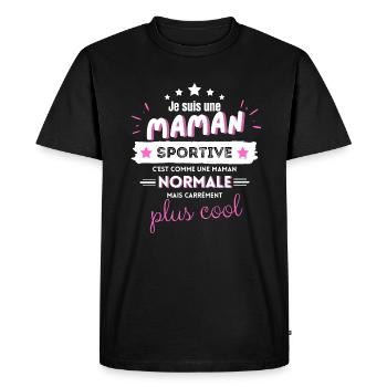 Meilleure maman sportive humour cadeau - T-shirt Premium bio Homme - noir - Devant - Nico (187cm)