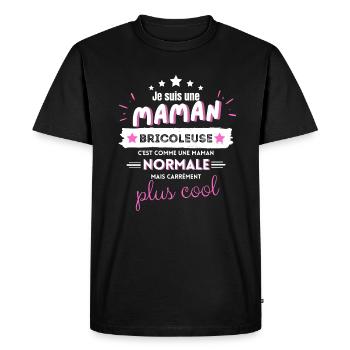 Meilleure maman bricoleuse humour cadeau - T-shirt Premium bio Homme - noir - Devant - Nico (187cm)