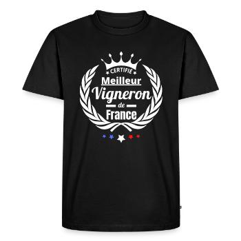 Meilleur vigneron de France - T-shirt Premium bio Homme - noir - Devant - Nico (187cm)