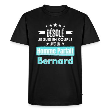 Désole je suis en couple homme parfait Bernard - T-shirt Premium bio Homme - noir - Devant - Nico (187cm)