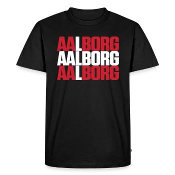 Aalborg Denmark Flag - Men's Premium Organic T-Shirt - black - Front - Nico (187cm)
