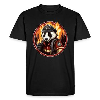 Dachs Fire Brigade - Men's Premium Organic T-Shirt - black - Front - Nico (187cm)