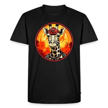 Giraffe Fire Brigade - Men's Premium Organic T-Shirt - black - Front - Nico (187cm)