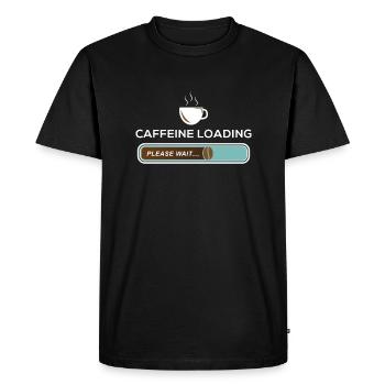 Caffeine Loading Pleas Wait Café fève Café - T-shirt Premium bio Homme - noir - Devant - Nico (187cm)