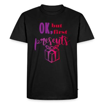 First presents gifts xmas saying Christmas - Men's Premium Organic T-Shirt - black - Front - Nico (187cm)