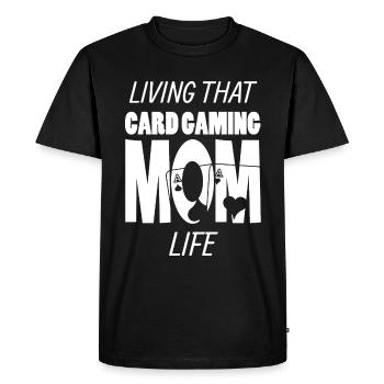 Vivre ce jeu de cartes Joueur de cartes Mom Life - T-shirt Premium bio Homme - noir - Devant - Nico (187cm)