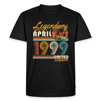 Légendaire depuis avril 1999 Vintage Birthday - T-shirt Premium bio Homme - noir - Devant - Nico (187cm)