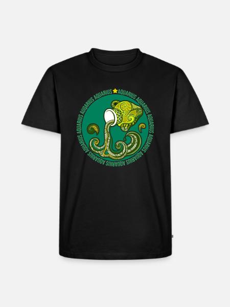 Aquarius - Men's Premium Organic T-Shirt - black