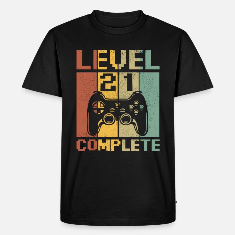 level 21 complete - Männer Premium Bio T-Shirt - Schwarz