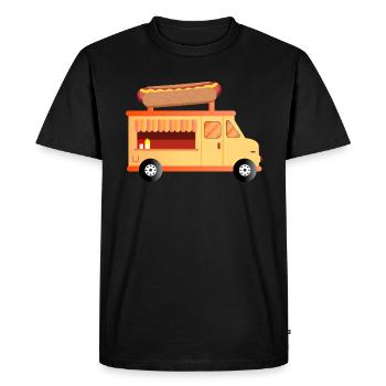 Simple food truck hot dog Illustration - Men's Premium Organic T-Shirt - black - Front - Nico (187cm)