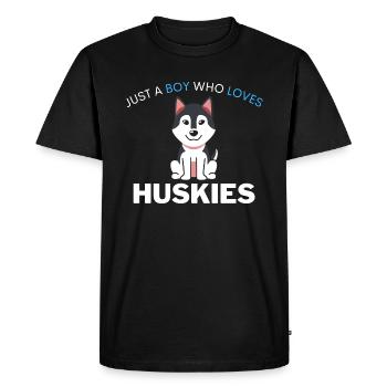Kawaii Dog Pet Boy Gift Husky - Men's Premium Organic T-Shirt - black - Front - Nico (187cm)
