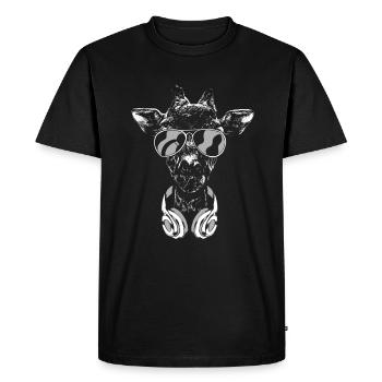 Girafe avec casque et lunettes de soleil cool - T-shirt Premium bio Homme - noir - Devant - Nico (187cm)
