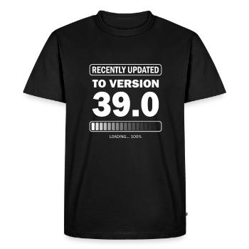 recently updated to version 39 - Gamer Birthday - Men's Premium Organic T-Shirt - black - Front - Nico (187cm)