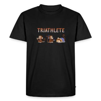 triathlete gamers monkey eating, gaming, sleeping - Men's Premium Organic T-Shirt - black - Front - Nico (187cm)