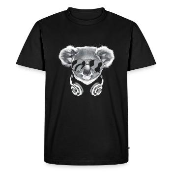 Koala avec casque et lunettes de soleil cool - T-shirt Premium bio Homme - noir - Devant - Nico (187cm)