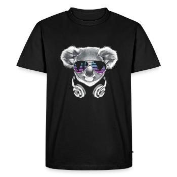 Koala avec casque et lunettes de soleil cool - T-shirt Premium bio Homme - noir - Devant - Nico (187cm)