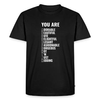 You are abcdefghijk - Alphabet - Men's Premium Organic T-Shirt - black - Front - Nico (187cm)