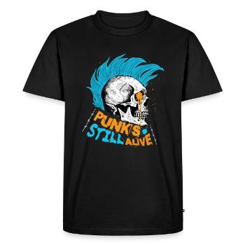 Punk's Still Alive - Punk Rock Man Teen French - Men's Premium Organic T-Shirt - black - Front - Nico (187cm)
