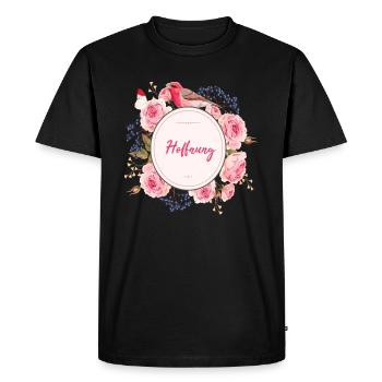 J'espère que les fleurs aiment l'idée de cadeau - T-shirt Premium bio Homme - noir - Devant - Nico (187cm)
