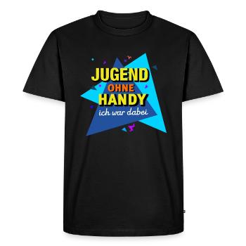 Jugend Ohne Handy Ich War Dabei - 90er 80er Spruch - Men's Premium Organic T-Shirt - black - Front - Nico (187cm)