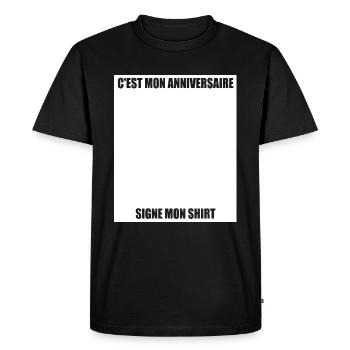 C est mon anniversaire signe mon Shirt - T-shirt Premium bio Homme - noir - Devant - Nico (187cm)