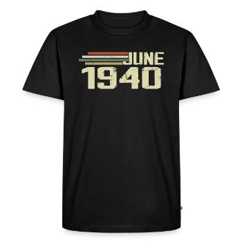 Juin 1940 Anniversaire Juin 1940 Juin 1940 Anniversaire - T-shirt Premium bio Homme - noir - Devant - Nico (187cm)