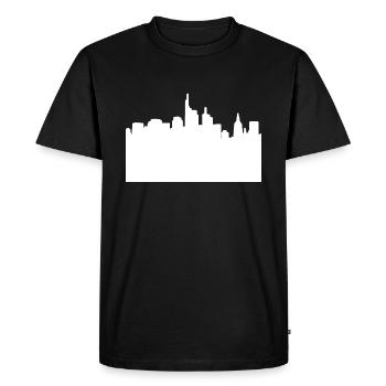 Skyline City City - Silhouette Découpe Blanc - T-shirt Premium bio Homme - noir - Devant - Nico (187cm)
