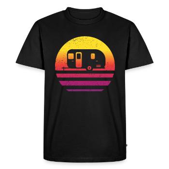 Camping Retro Style Vintage - T-shirt Premium bio Homme - noir - Devant - Nico (187cm)