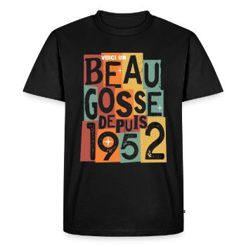 anniversaire 70 ans beau gosse - T-shirt Premium bio Homme - noir - Devant - Nico (187cm)
