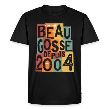 anniversaire 18 ans beau gosse majorité - T-shirt Premium bio Homme - noir - Devant - Nico (187cm)