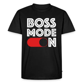 Mode Boss sur | Affaires, dictons drôles, amusement - T-shirt Premium bio Homme - noir - Devant - Nico (187cm)