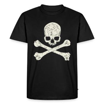 Crâne et os - T-shirt Premium bio Homme - noir - Devant - Nico (187cm)