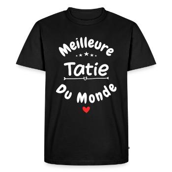 Meilleure tatie du monde - T-shirt Premium bio Homme - noir - Devant - Nico (187cm)