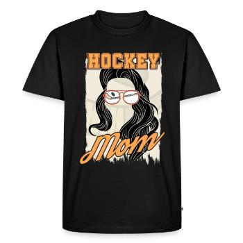 Maman hockey - T-shirt Premium bio Homme - noir - Devant - Nico (187cm)