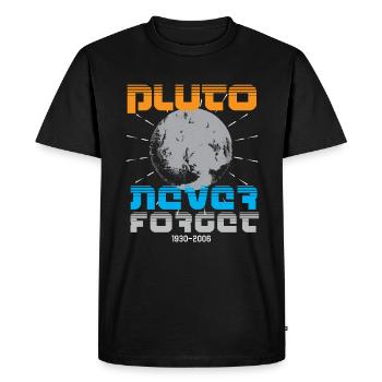 Solar System Pluto Never Forget 30-06 - Men's Premium Organic T-Shirt - black - Front - Nico (187cm)