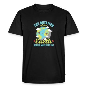 La rotation de la Terre fait vraiment ma journée - T-shirt Premium bio Homme - noir - Devant - Nico (187cm)