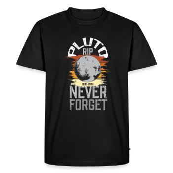 Solar System Pluto RIP Never Forget - Men's Premium Organic T-Shirt - black - Front - Nico (187cm)