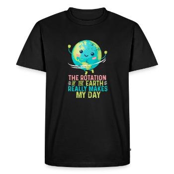 Earth's rotation really makes my day - Men's Premium Organic T-Shirt - black - Front - Nico (187cm)