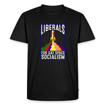 Libéraux pour les gays Socialisme spatial - T-shirt Premium bio Homme - noir - Devant - Nico (187cm)