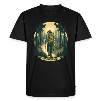 Randonnée en plein air Bushcraft Nature Lovers - T-shirt Premium bio Homme - noir - Devant - Nico (187cm)