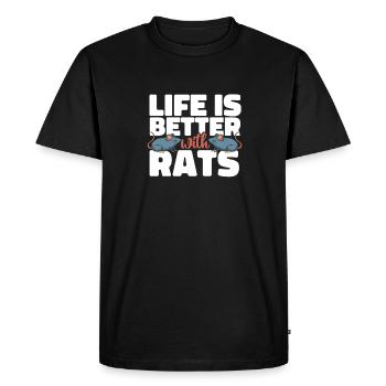 La vie des rats est meilleure avec les rats de vie de rat - T-shirt Premium bio Homme - noir - Devant - Nico (187cm)