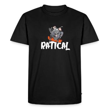 Rat Rat Radical Rat Pun Rat - T-shirt Premium bio Homme - noir - Devant - Nico (187cm)