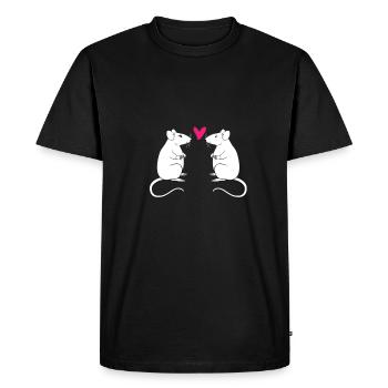 Rat Couple Rat Amant Rat Couple Amour Rat - T-shirt Premium bio Homme - noir - Devant - Nico (187cm)