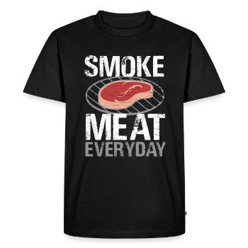 Barbeque Smoked Meat Daily - Men's Premium Organic T-Shirt - black - Front - Nico (187cm)