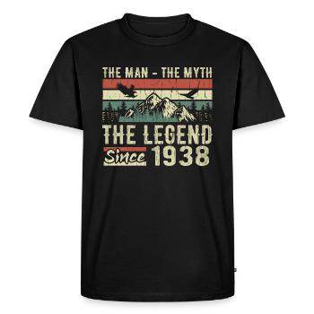 Retro 1938 Vintage - Cadeau D’anniversaire 1938 - T-shirt Premium bio Homme - noir - Devant - Nico (187cm)