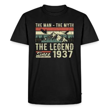 Retro 1937 Vintage - Cadeau D’anniversaire 1937 - T-shirt Premium bio Homme - noir - Devant - Nico (187cm)