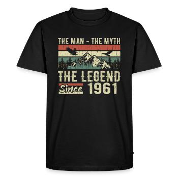 Retro 1961 Vintage - Cadeau D’anniversaire 1961 - T-shirt Premium bio Homme - noir - Devant - Nico (187cm)