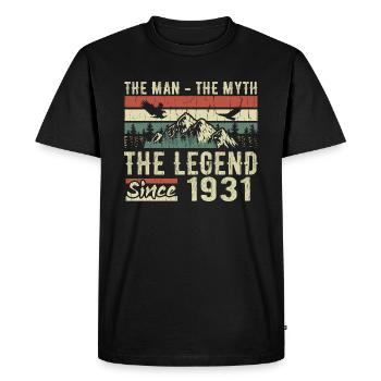 Retro 1931 Vintage - Cadeau D’anniversaire 1931 - T-shirt Premium bio Homme - noir - Devant - Nico (187cm)